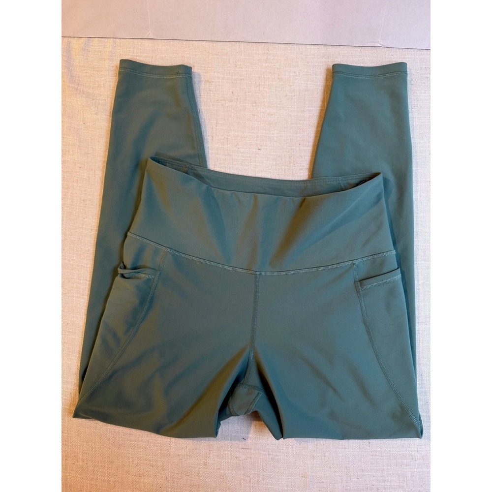 Old Navy Active Elevate Go Dry Leggings Women S Sage Green High Waisted Pockets - Picture 4 of 8
